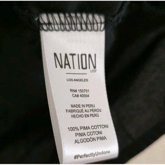 Nation LTD 2024 Filippa Blouse Black Pima Cotton Poplin Rolled Cuffs Size Small - Picture 3 of 8